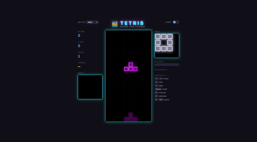 Tetris Arcade (Claude Code)
